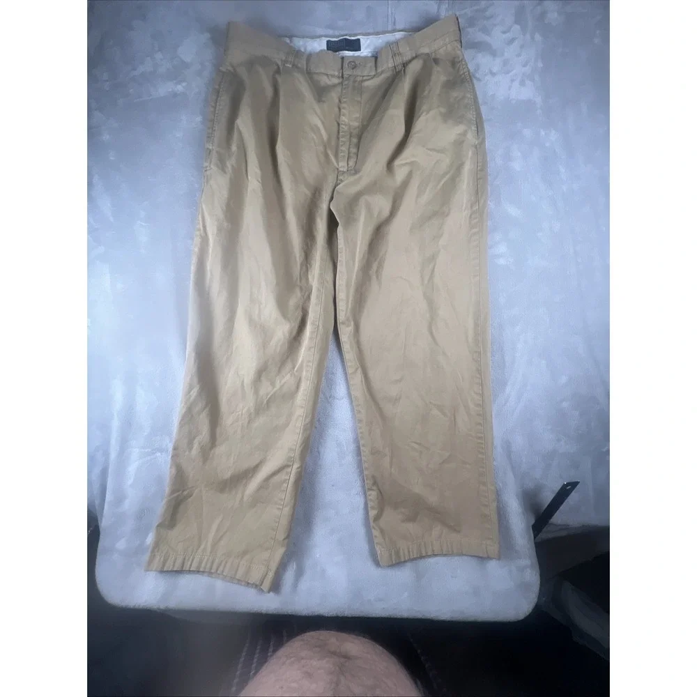 Vintage Polo Ralph Lauren Pants Mens 35/30 Khaki Andrew Tan Double Pleated Chino